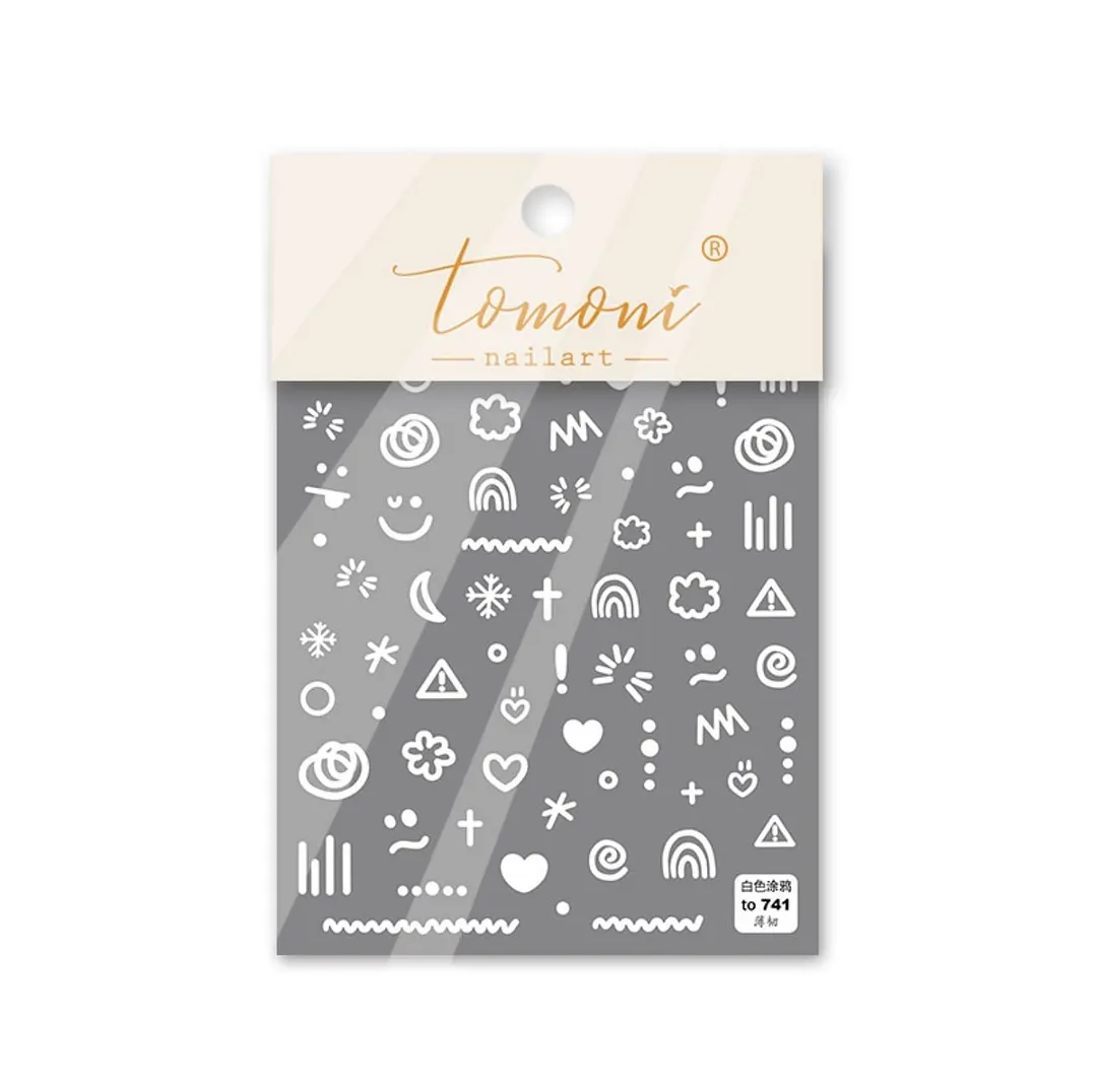 Beautizon Color Graffiti High Quality 5D Engraved Nail Stickers Nail Art Decorations Nail Decals Design