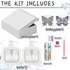 2 pi&egrave;ces de bouteille papillon Diamond Art Pump, distributeur vide rechargeable avec pompe, distributeur liquide de vaisselle pour savon &agrave; mains, lotion pour mains, shampooing et apr&egrave;s-shampoing, id&eacute;al pour l&rsquo;&eacute;vier de la salle de bain, cuisine