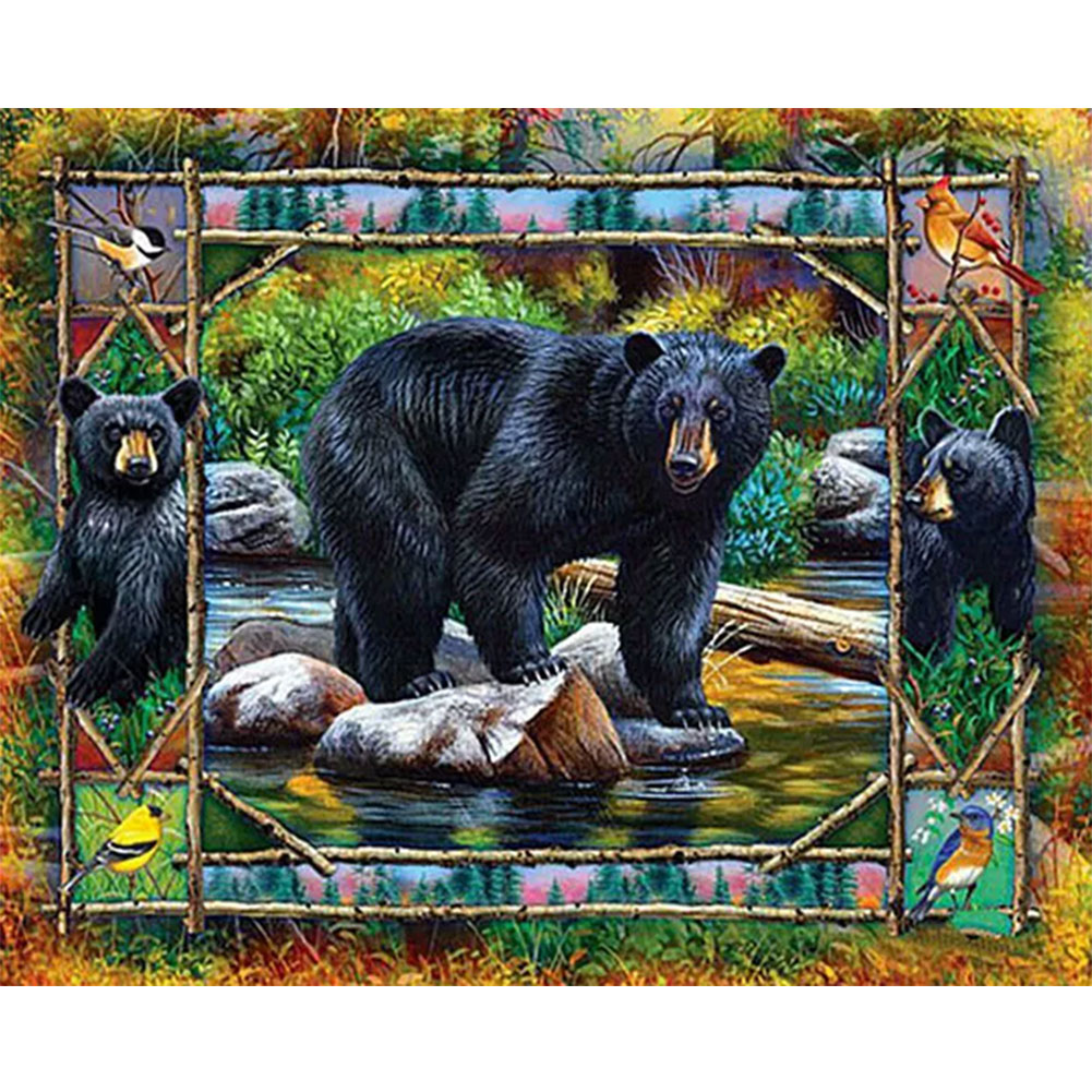 

Black Bear - Round Drill Diamond Painting - 40*30CM, 501 Original