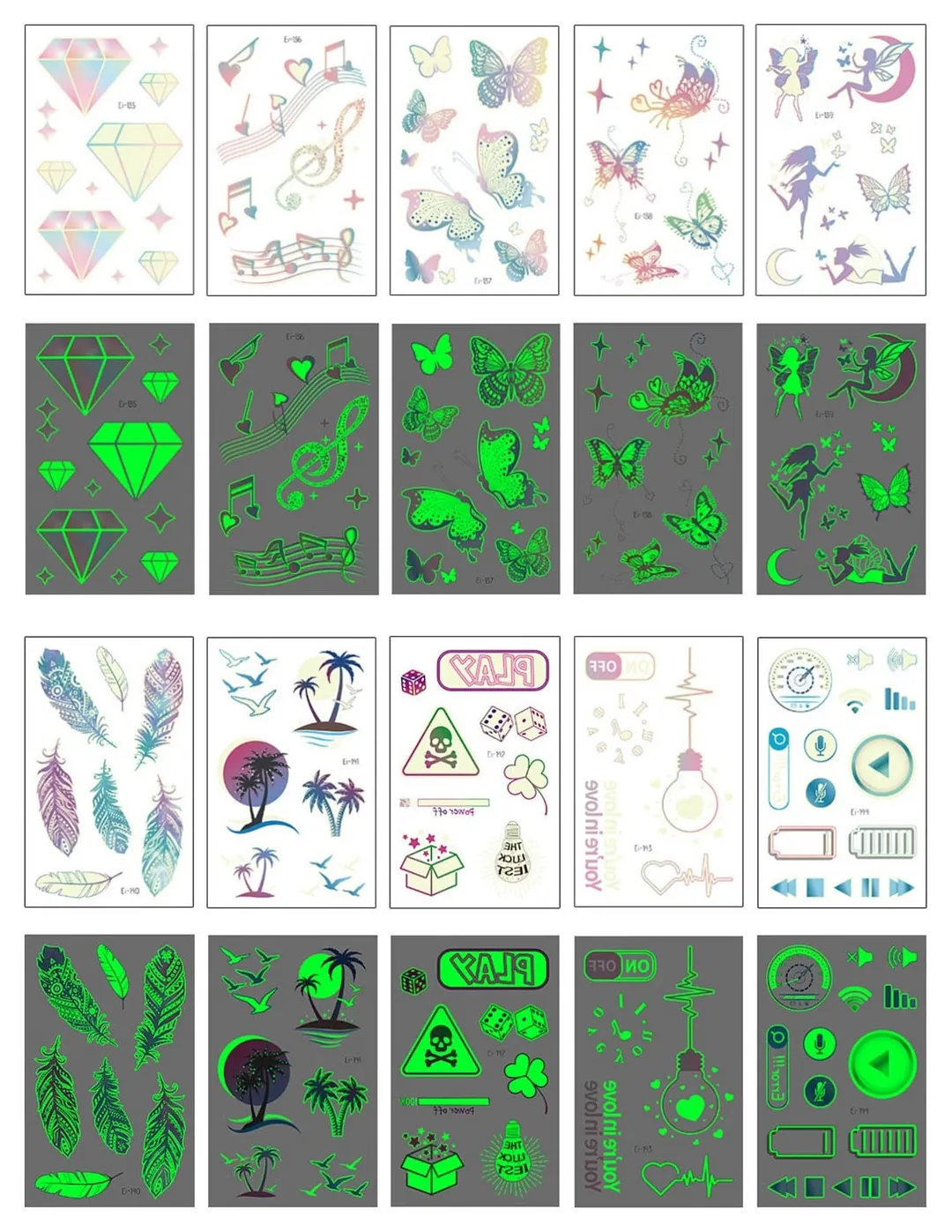 10-20pcs/set Colorful Halloween Skull Head Temporary Tattoo Sticker Child Adult Body Art Water Transfer Fake Tattoo for Face