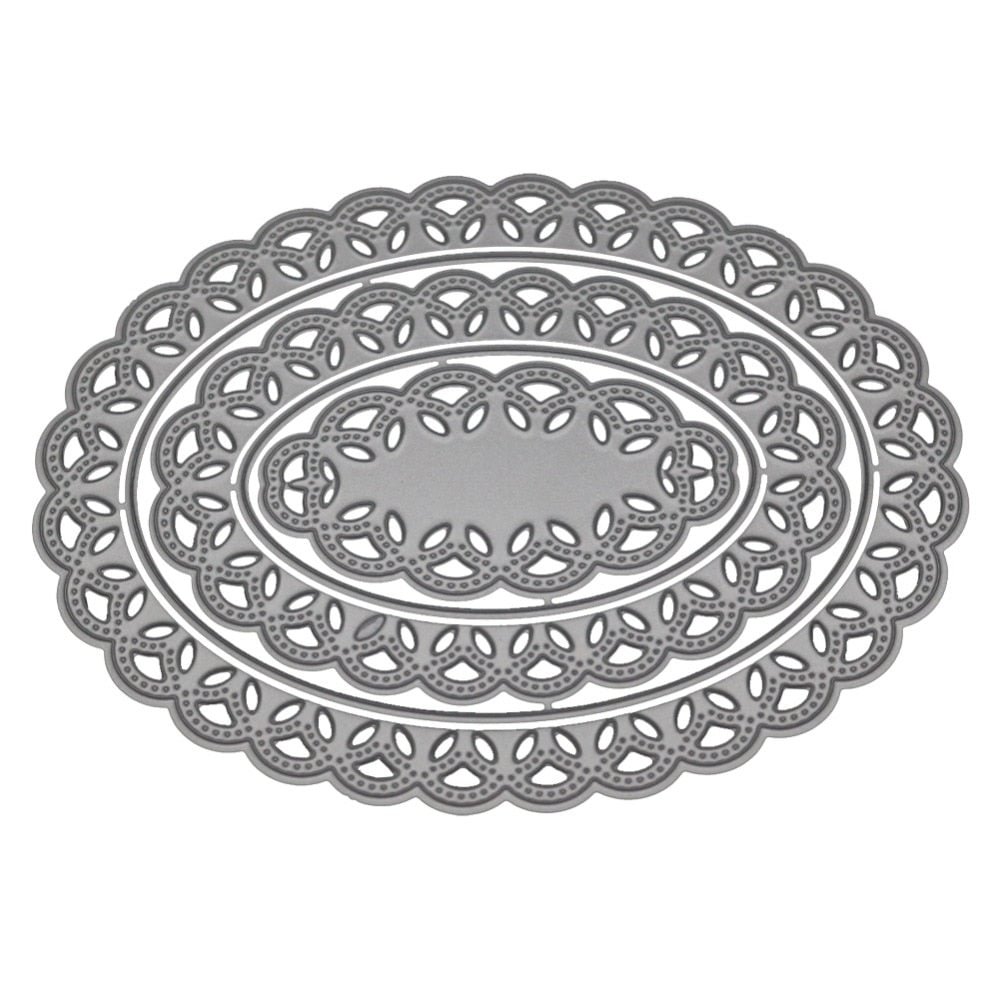 Oval Frame Sets Cut Die Mold Metal Cutting Dies Lace Decoration Scrapbook Embossing Paper Craft Knife Mould Blade Punch Stencils