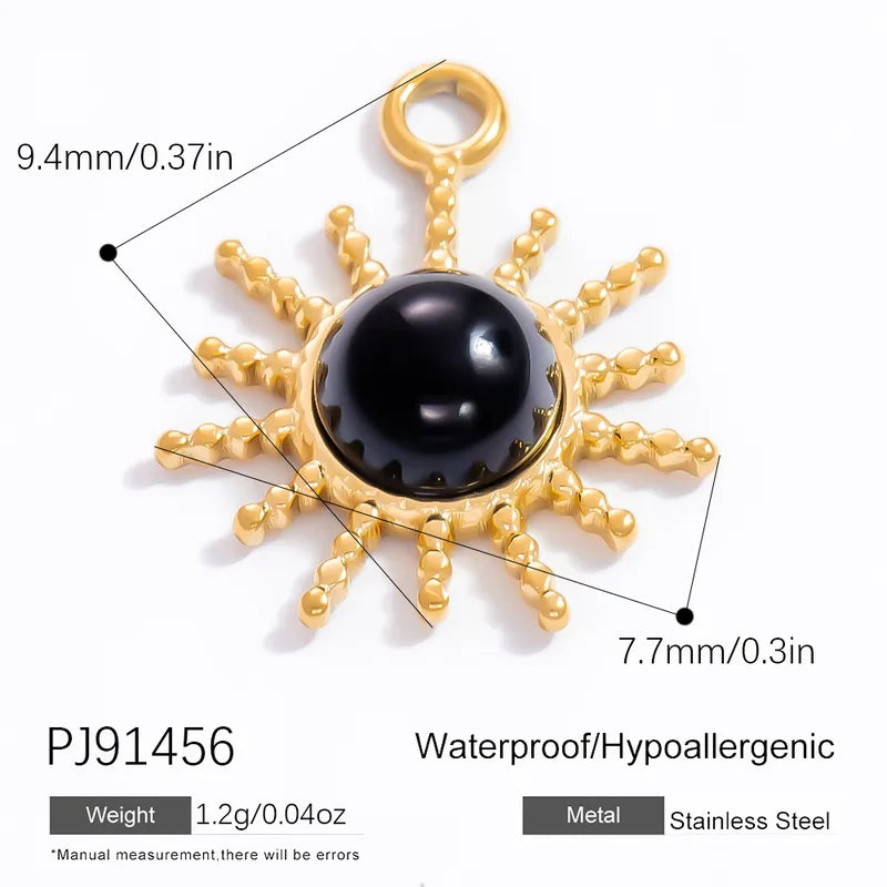 1 Piece 6.7*9.9mm 304 Stainless Steel Natural Stone Geometric Pendant Jewelry Accessories