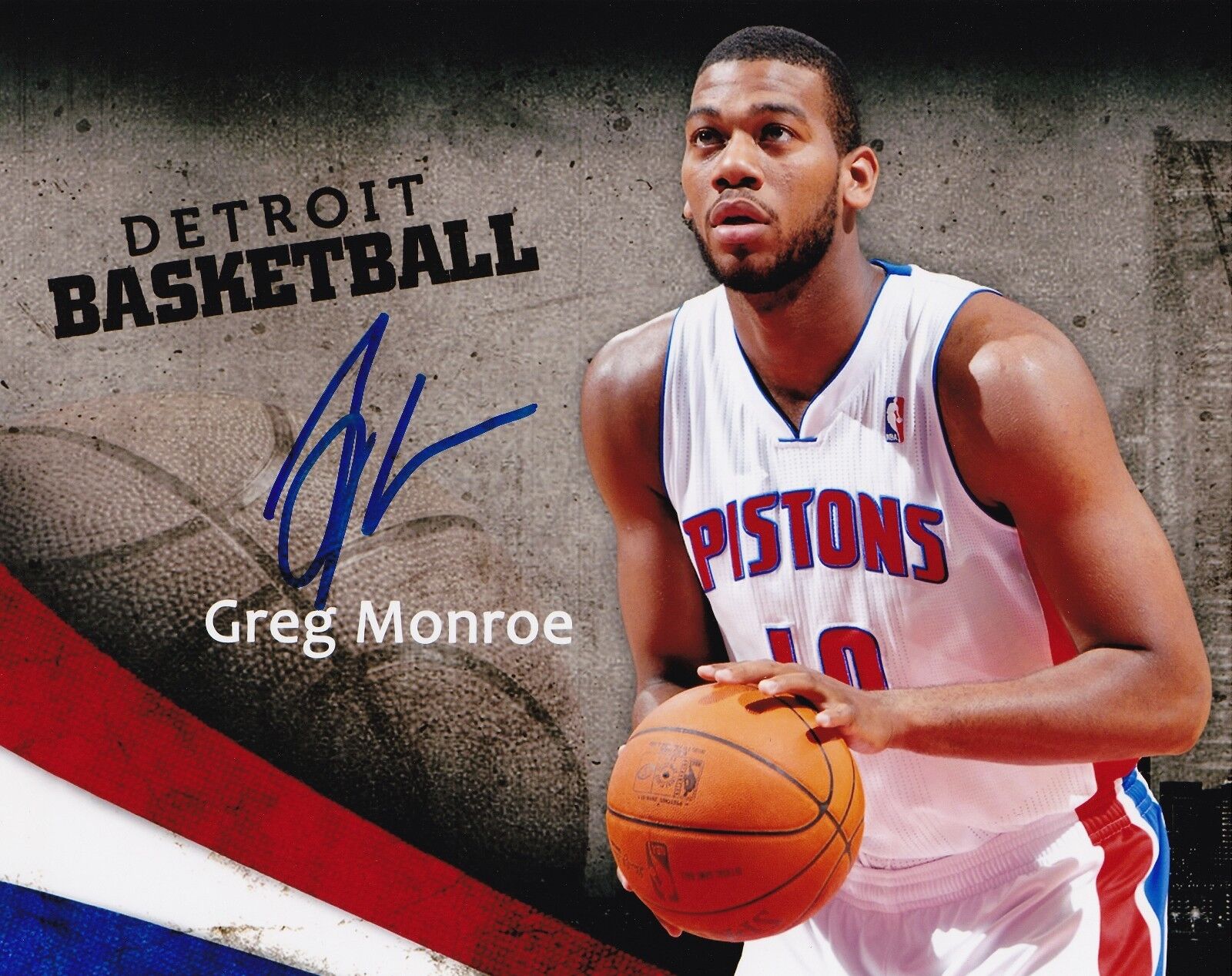 Greg Monroe autographed 8x10 Detroit Pistons  Shipping