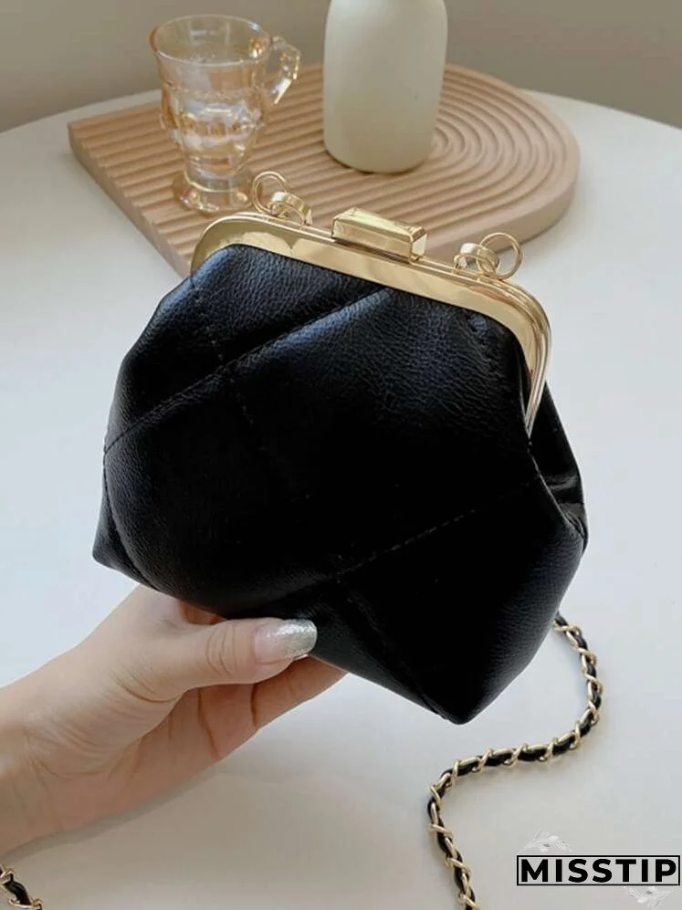 Minimalist Quilted Chain Crossbody Bag