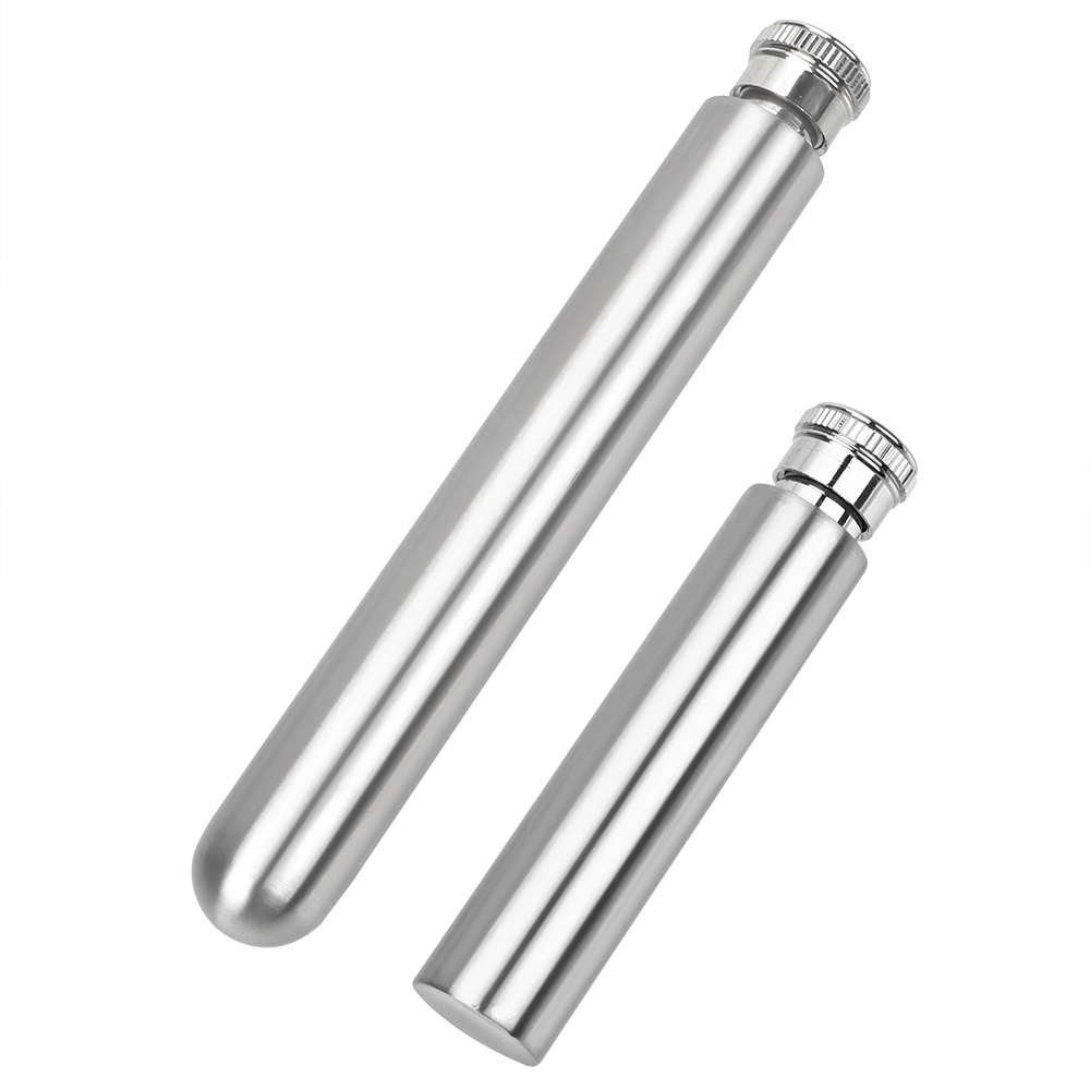 Tegooe Portable Stainless Steel 1oz Tubular Mini Hip Flask for Whiskey and Spirits