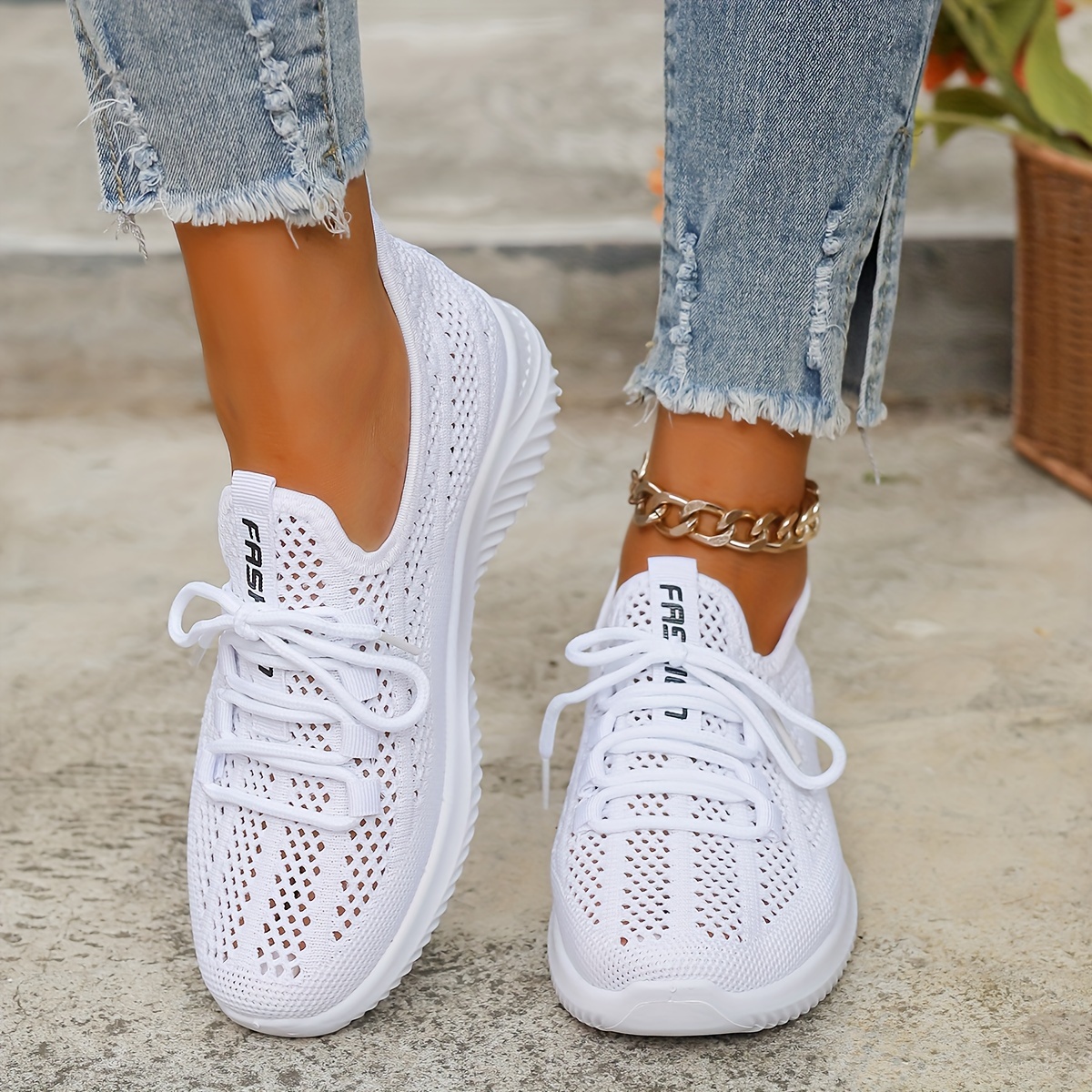 🔥Última promoção - 50% de desconto - Calçado desportivo feminino macio, antiderrapante e respirável para uso diário