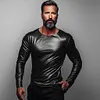Men's Leather Round Collar Shirt by Inlyline