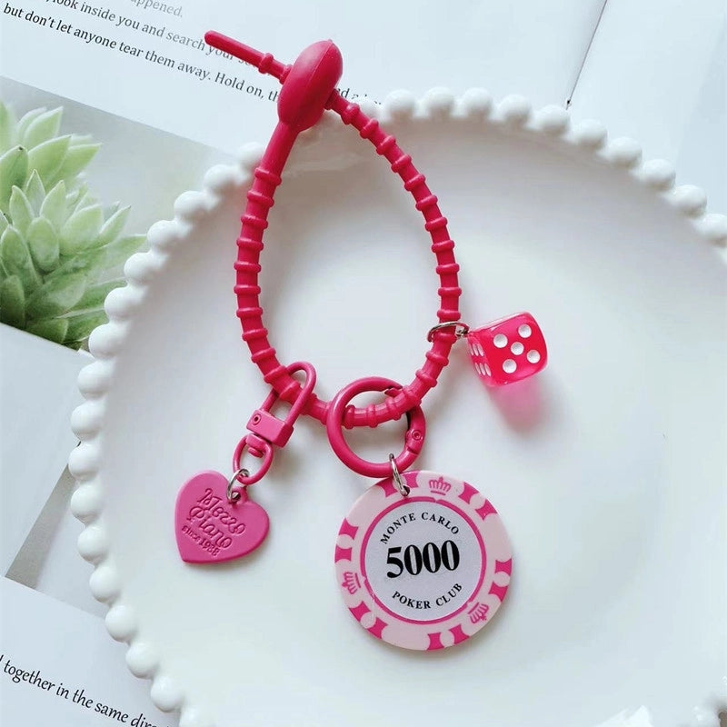 Korean Style Number Metal Unisex Bag Pendant Keychain