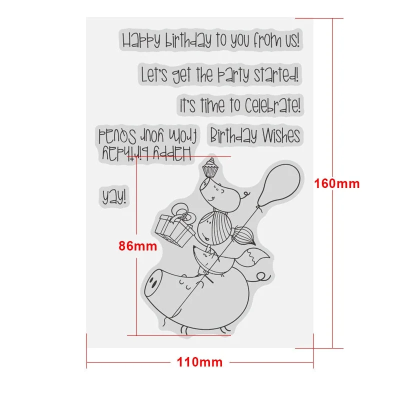 Friends Birthday Celebrate Stamps Cutting Dies Templates for DIY Scrapbooking Album Transparent Silicone Decorative Stamps