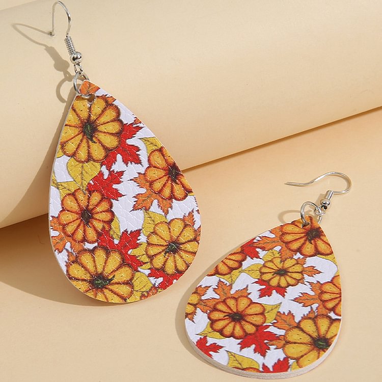 ANB -  Maple Leaf Pumpkin Earrings