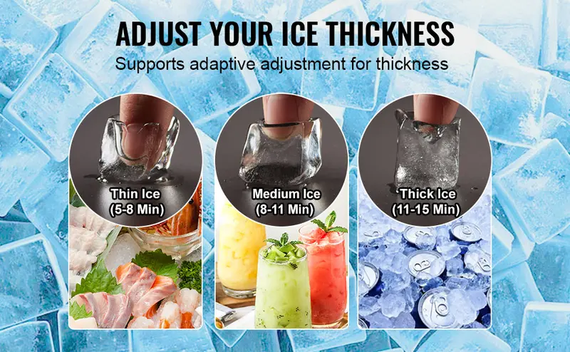 Product Introduction of VEVOR 110V Commercial Ice Maker Machine 120-130LBS/24H with 33LBS Bin. Stainless Steel Automatic Operation Under Counter Ice Machine for Home Bar. Include Water Filter. Scoop VEVOR Super Brand Day 2