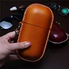 Handmade Leather Glasses Case Hard Shell Retro Men And Women Sunglasses Myopia Glasses Hook Protection Box