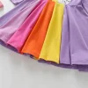 Kids Girl Rainbow Long-sleeved Cartoon Cute Princess Dresses