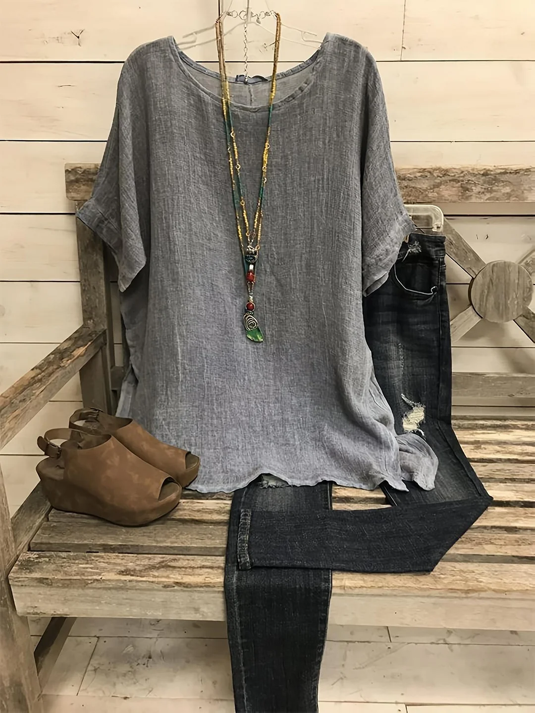 Brownm Cool Unique Glamorous Solid Color Blouses