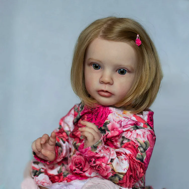 [New Series]20" Lifelike Handmade Huggable Blue Eyes Cloth Body Reborn Toddler Baby Doll Girl Malla