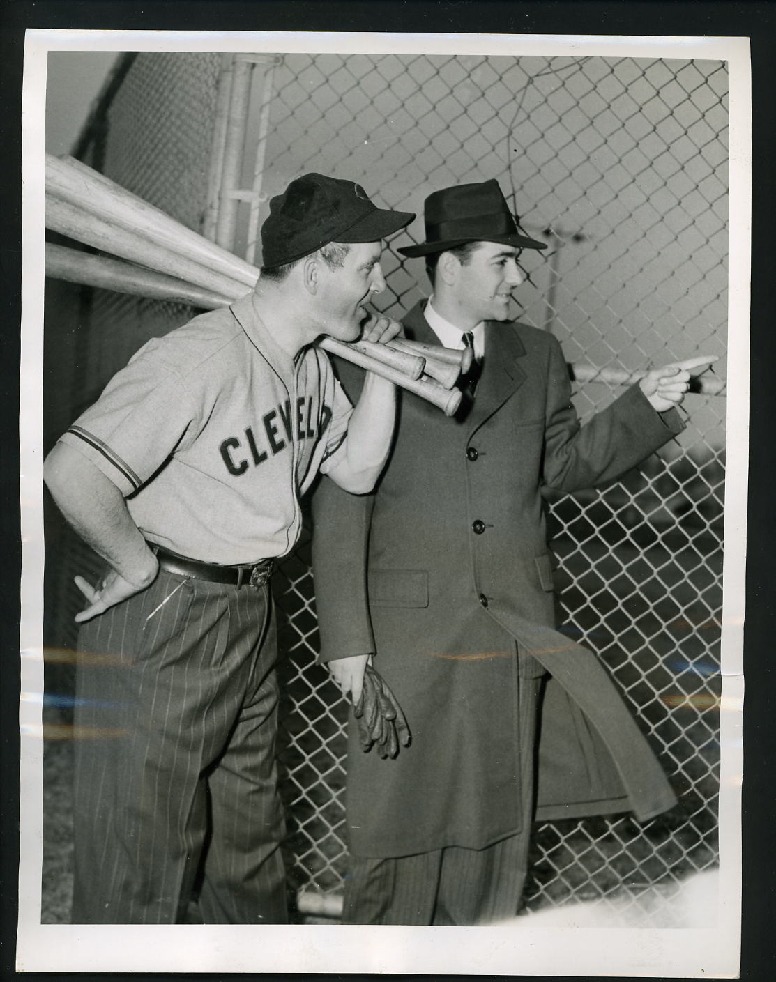 George Susce & Lou Boudreau at LaFayette Ind. 1943 Press Photo Poster painting Cleveland Indians