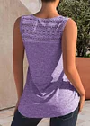 Plus Size Lace Stitching Solid Tank Top