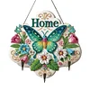 (US Only)2D Flat Butterfly DIY Diamond Painting Art Hooks No Hole Punching Wall Decor