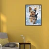 Petit Yorkie Dans La Neige Complète Rond Diamant Peinture 30X40CM