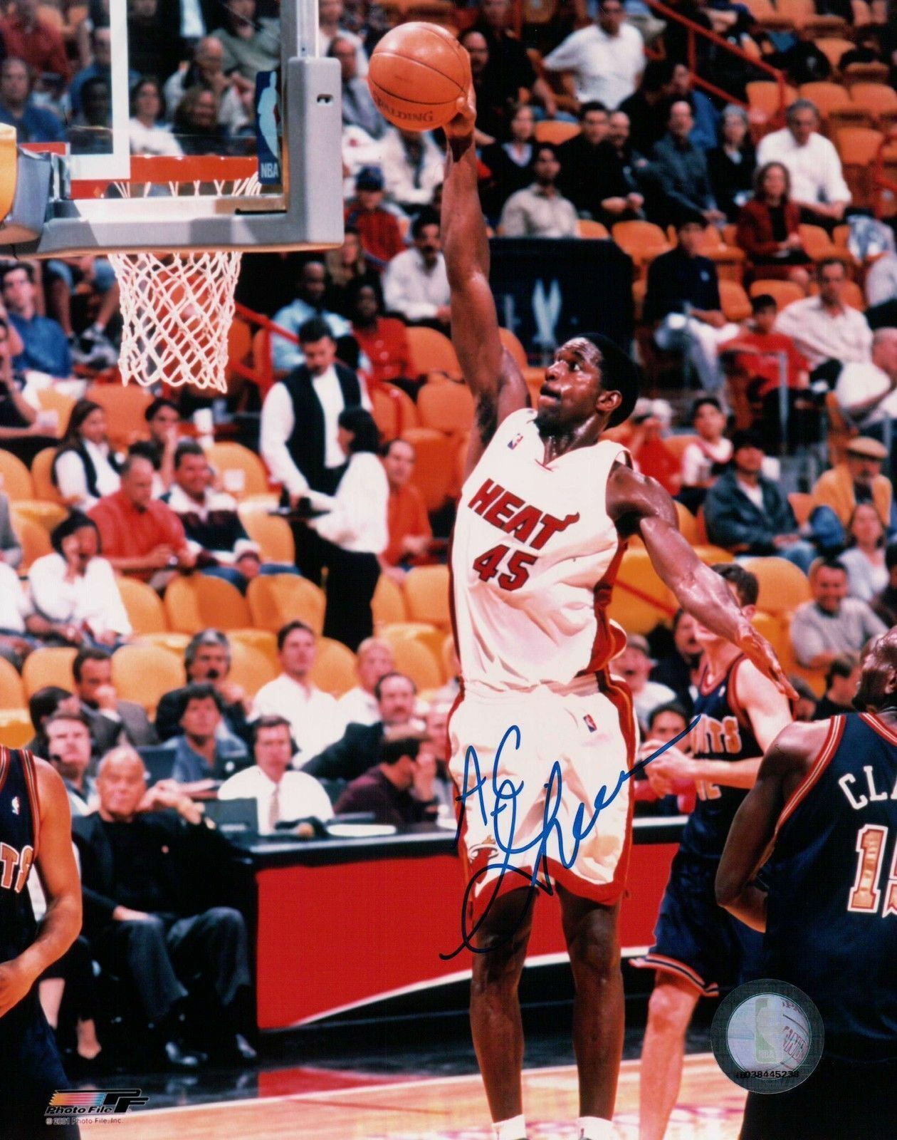 A.C. Green Signed 8X10 Autograph Photo Poster painting Dunking Miami Heat Auto w/COA