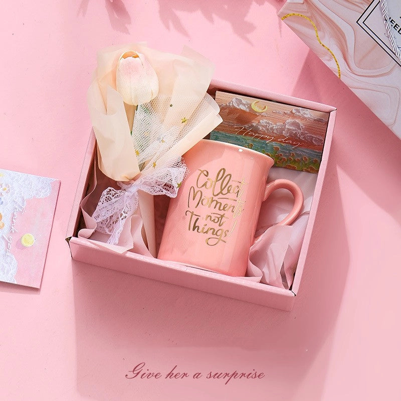 Cute Letter Ceramics Mug 1 Set