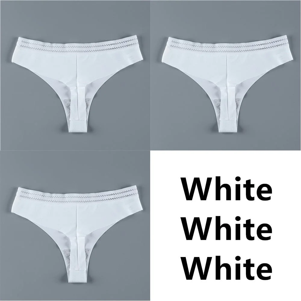 3Pcs Sexy Thongs Panties Women G-String Female Underpants Seamless Comfortable Intimate Underwear Female Low-Rise Thong Lingerie