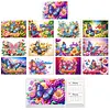 2027-2028 Two-Year Diamond Painting Calendar Kit, 13 Exquisite Multicolor Butterfly And Floral Illustrations, Large Size Desk Calendar, Mosaic Art Coil-Bound Desktop Planner