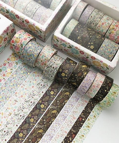 10 Rolls Floral Clouds Bentoto Printing Washi Tape Set