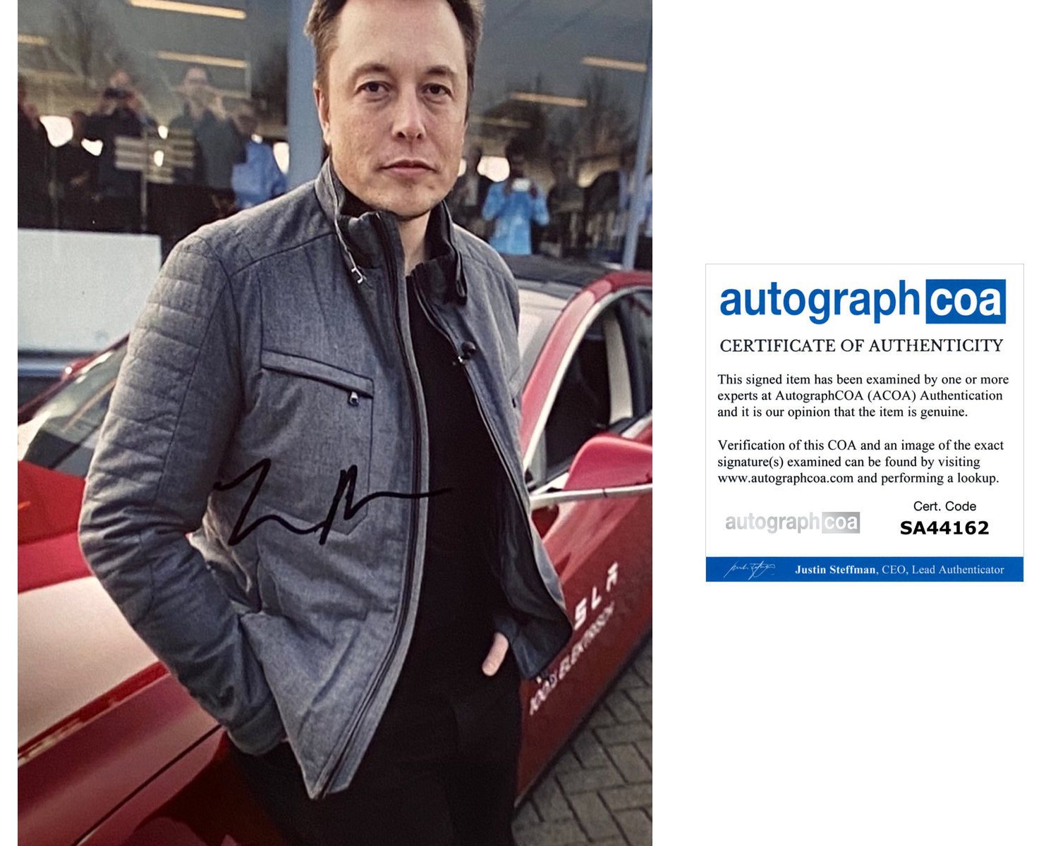 Elon Musk Signed Autographed 8x10 Photo Poster painting Tesla SpaceX ACOA COA