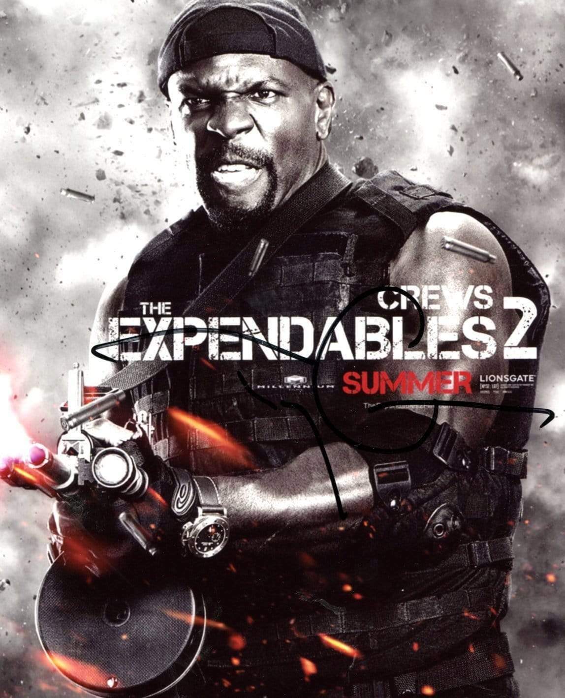 ACTOR Terry Crews `The Expendables 3` autograph, signed Photo Poster painting