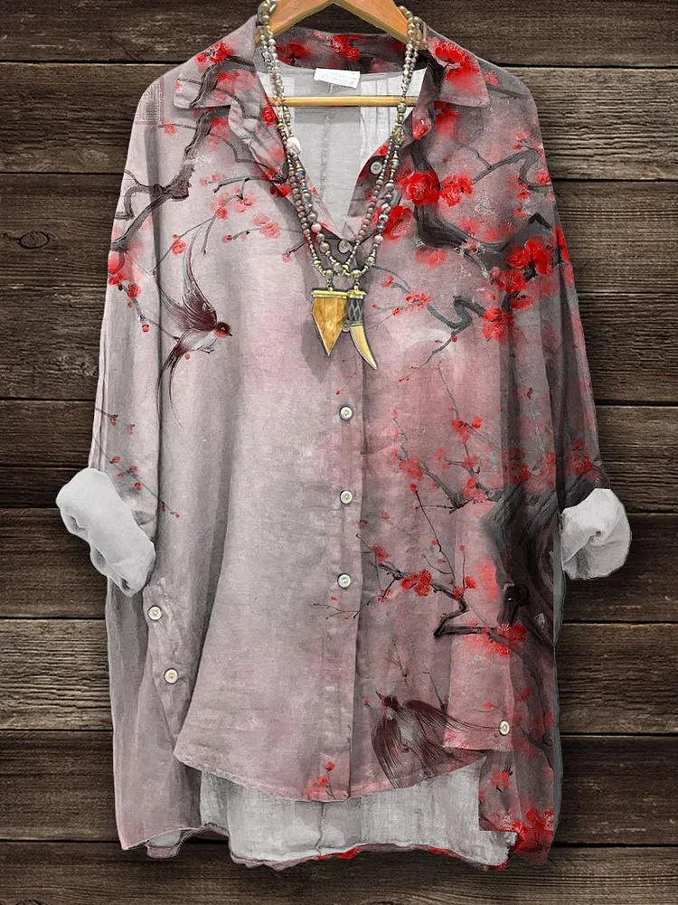 Women's Flower Art Print Casual Sweatshirt