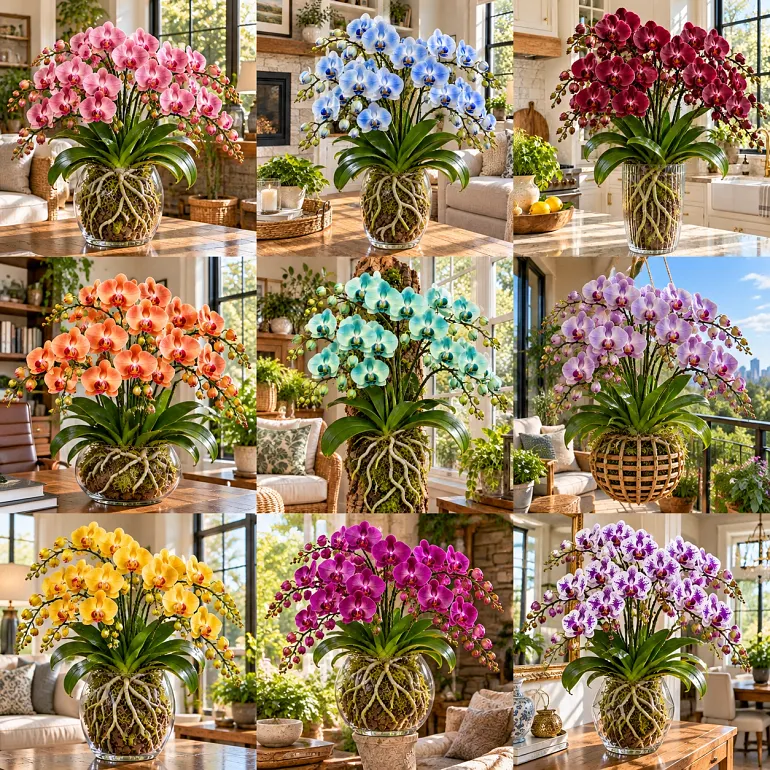 Elegant colorful Phalaenopsis orchid flowers