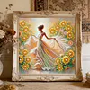 Fille tournesol, kits sp&eacute;ciaux de peinture en forme de 5d bricolage partiel en diamant pour adultes, d&eacute;butants, d&eacute;coration int&eacute;rieure, peintures de diamants, art de pierres pr&eacute;cieuses 30x30cm