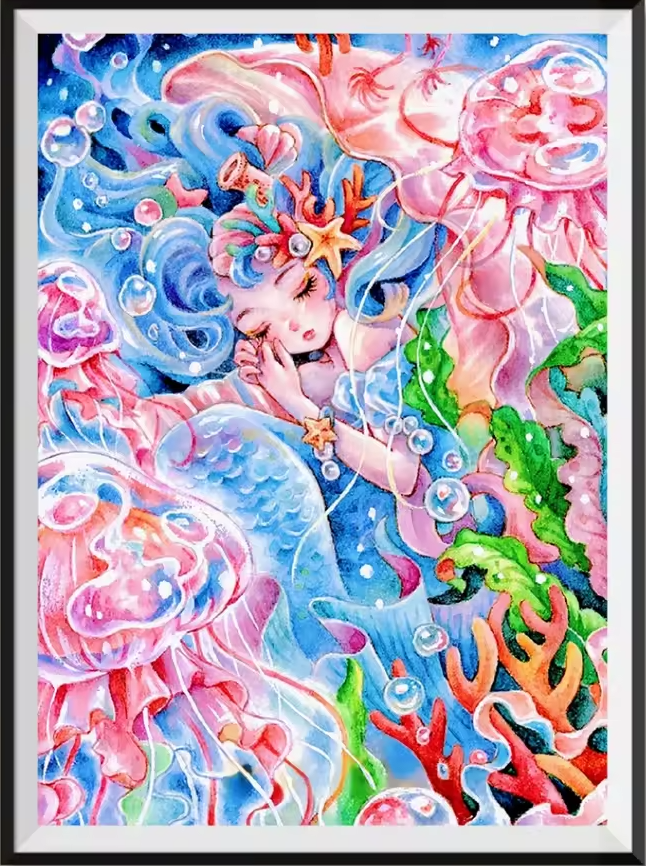 Jellyfish Mermaid (40*50CM) Diamond Painting gbfke