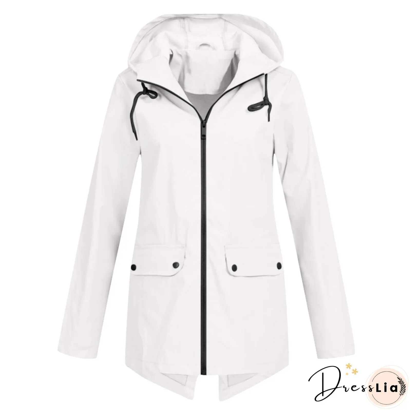 Women's Windcheater Zip Hooded Lightweight Outdoor Windproof Coats
