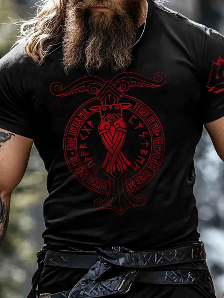 Herren HIMMEL &Uuml;BER MIR, ERDE UNTER MIR, FEUER IN MIR Kurzarm T-Shirt