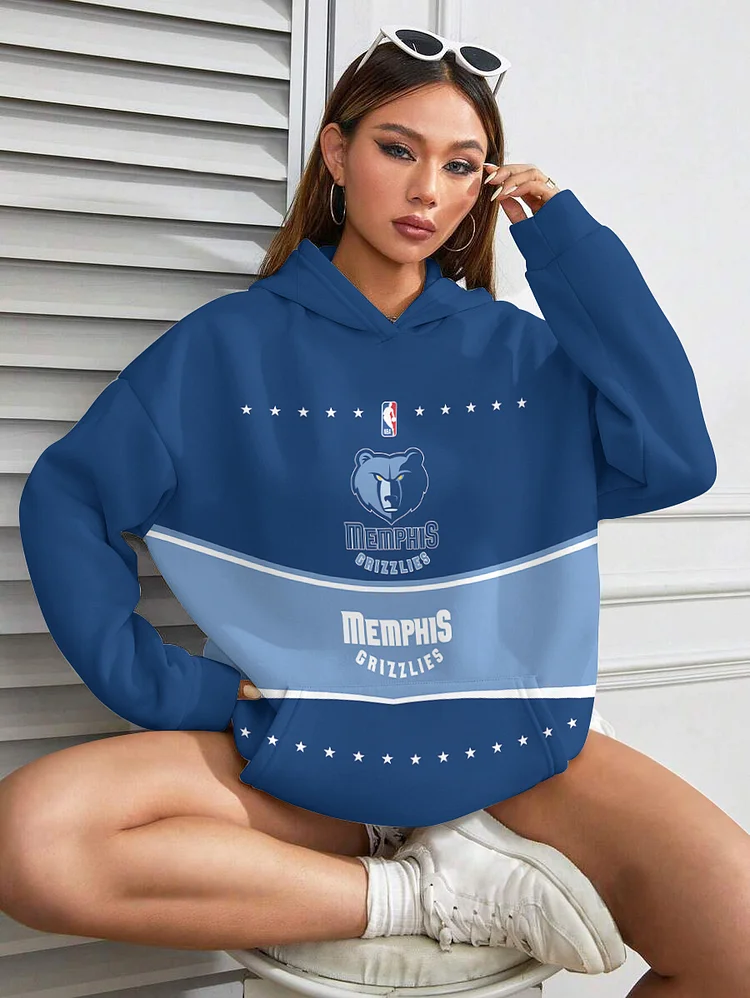 Memphis Grizzlies  Printed Hooded Pocket Pullover Hoodie