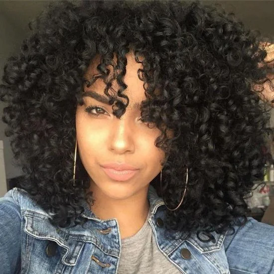  YVONNE 14inch Short Curly Wigs With Bangs Synthetic Wig Cosplay High Temperature Fiber