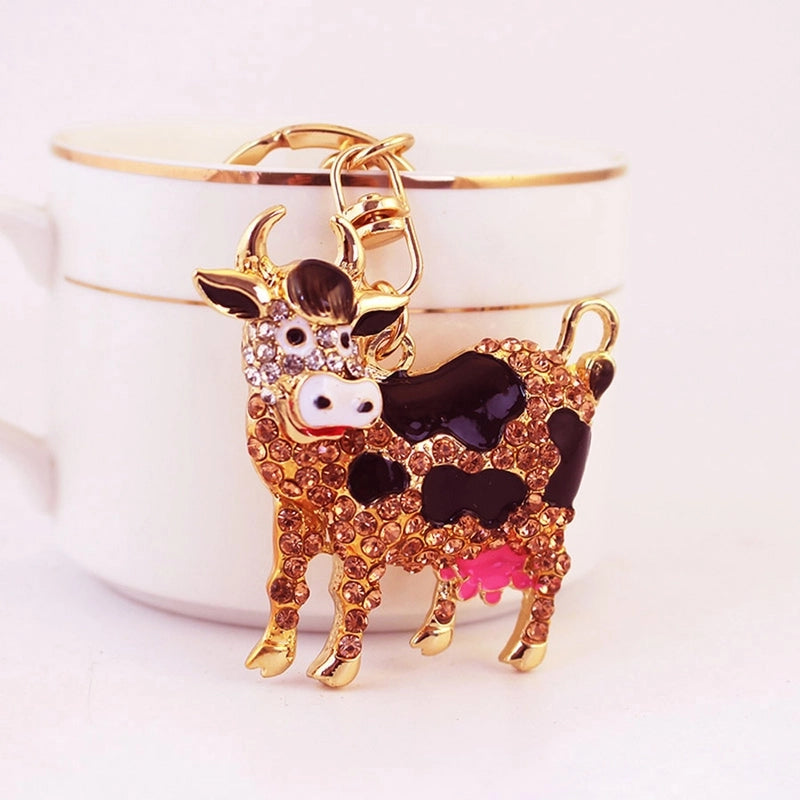 Classic Style Cows Alloy Inlay Rhinestones Women’s Keychain