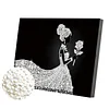 DIY Pearl Painting Rose Girl for Home Wall Decor with Frame(20x30cm)