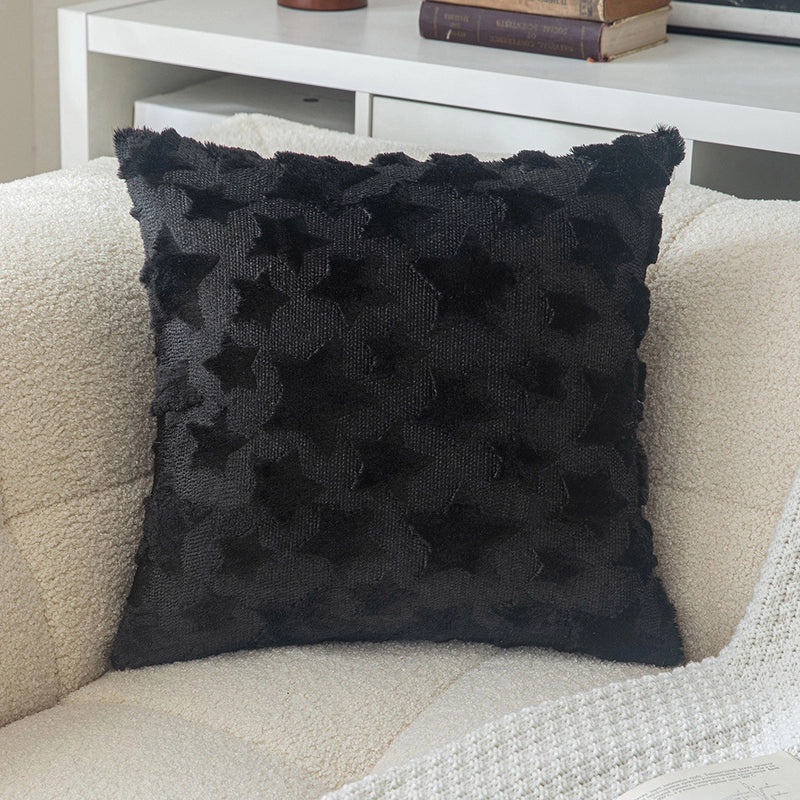 Christmas Pillow Case Plush Snowflake Christmas Tree Embroidered Hair Living Room Sofa Cushion Holiday Party Decorative Pillow Case