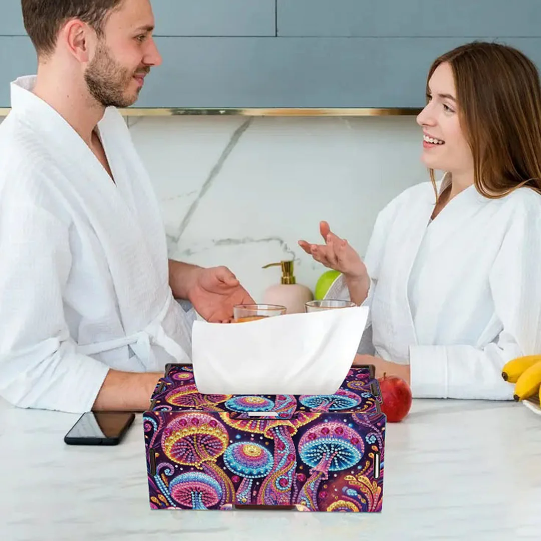 Wooden Diamond Painting Tissue Box for Home and Office Decoration(CZH008)