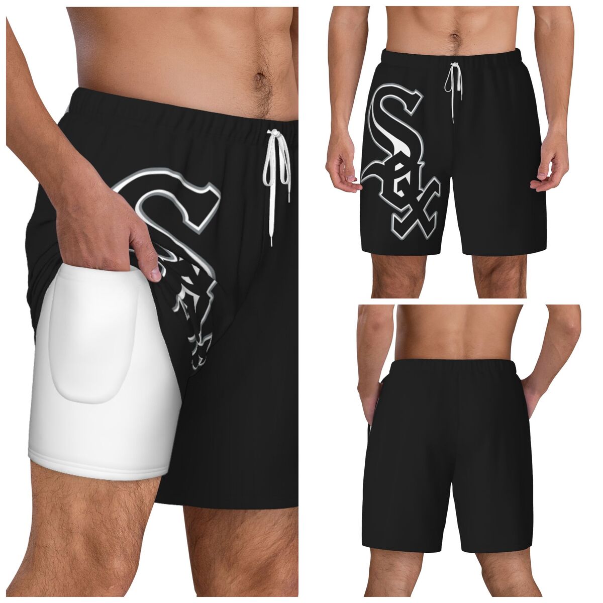 Chicago White Sox Men's Swim Trunks with Compression Liner
