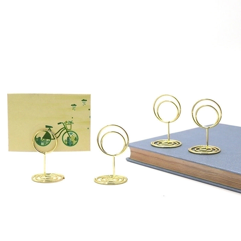 1 Piece Geometric Solid Color Class Learning Daily Metal Minimalist Place Card Holder