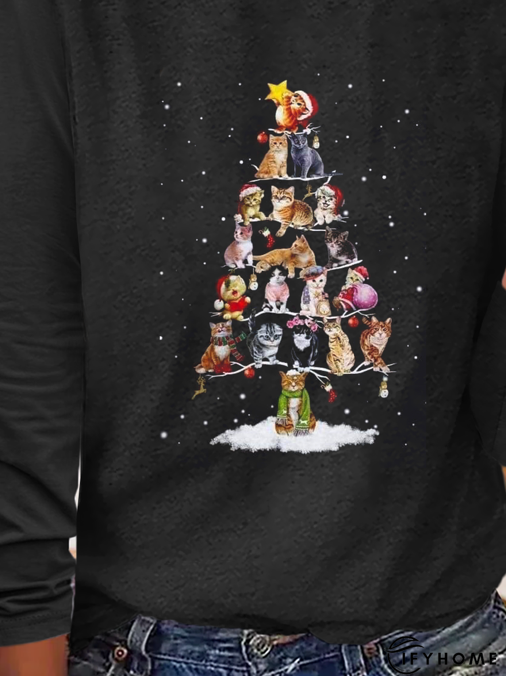 Christmas Tree Printed Casual T-Shirt Xmas T-shirt | IFYHOME