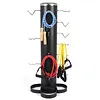 [US Local Warehouse] Vertical Gym Organization for Home Gym Storage Organizer Rack with Lat and Curl Bar Revolving Bars Workout Equipment Storage for 36 Handles & Straps Home Accessories Organization