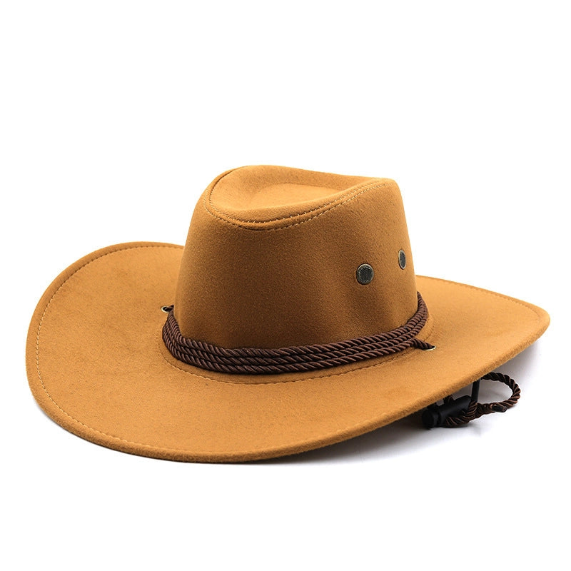 Western Denim Hat Big Brim Suede Outdoor Retro Top Hat British Jazz Hot