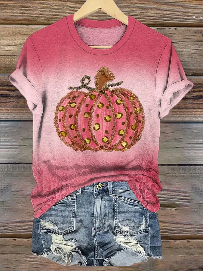 Women's Pumpkins for Halloween Print Tee