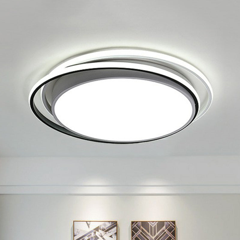 Modern Ultrathin Led Flush Mount Acrylic Round Ceiling Light For Living Room White / 15&rsquo;