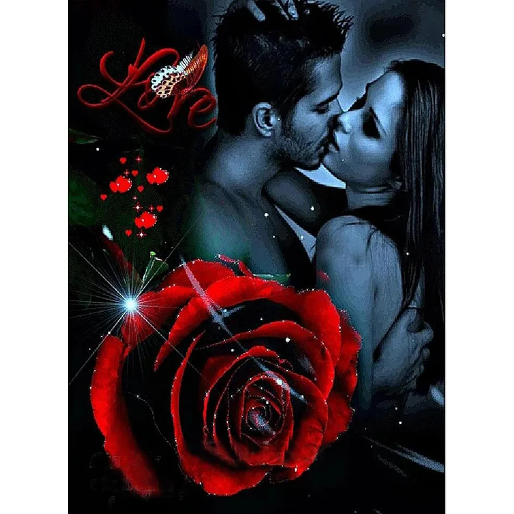 Rose Lover 30*40CM(Canvas) Full Round Drill Diamond Painting gbfke